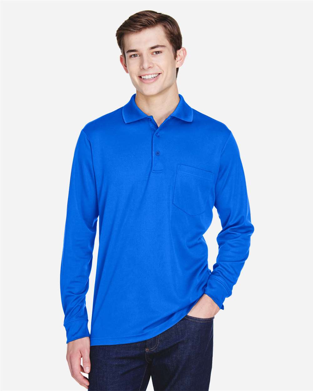 88192P Men's Pinnacle Performance Long Sleeve Piqué Polo with Pocket