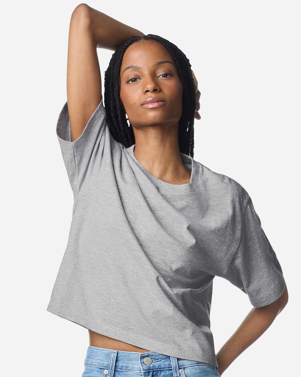 American Apparel Women's Fine Jersey Mid-Length Boxy Tee - 201