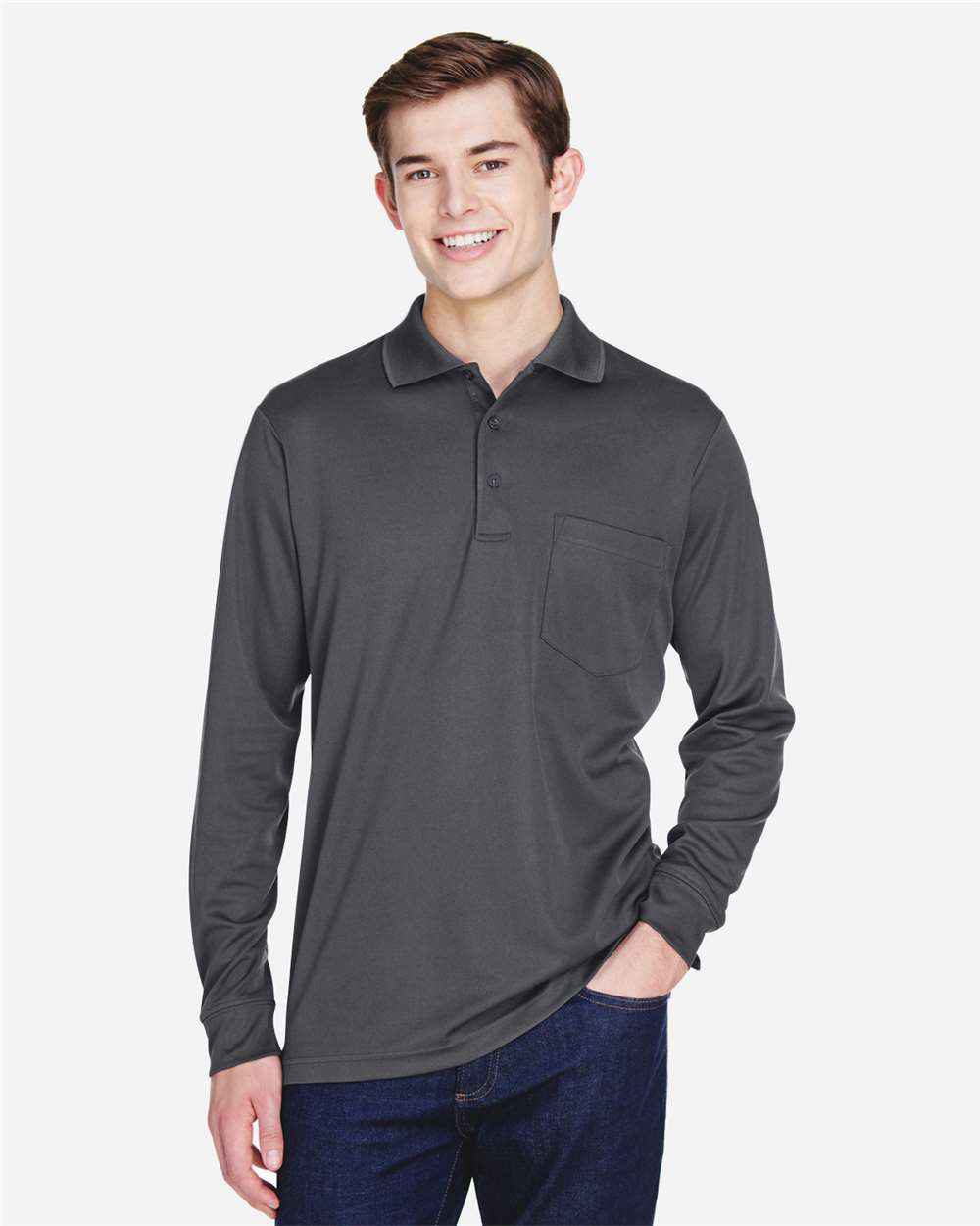 88192P Men's Pinnacle Performance Long Sleeve Piqué Polo with Pocket
