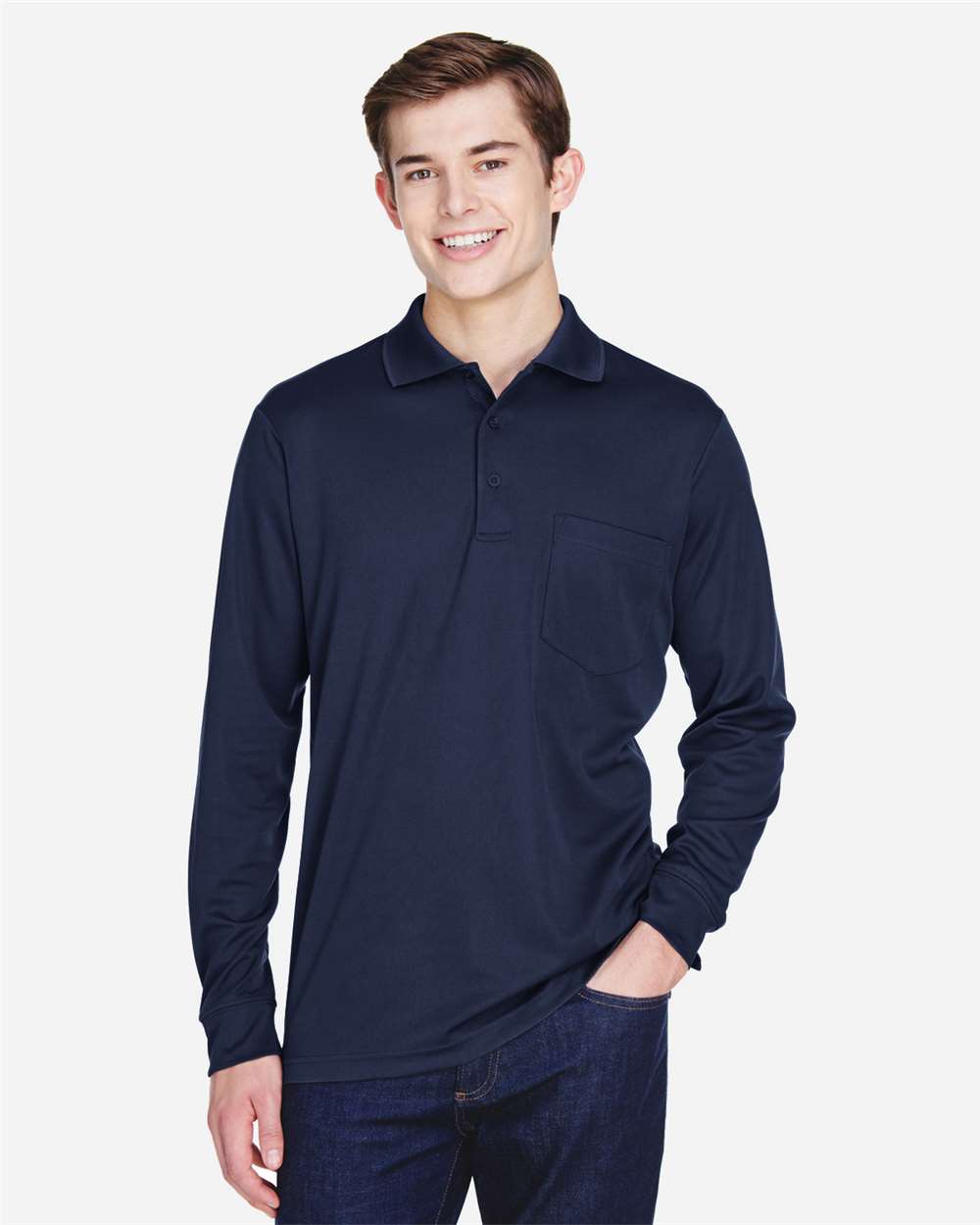 88192P Men's Pinnacle Performance Long Sleeve Piqué Polo with Pocket