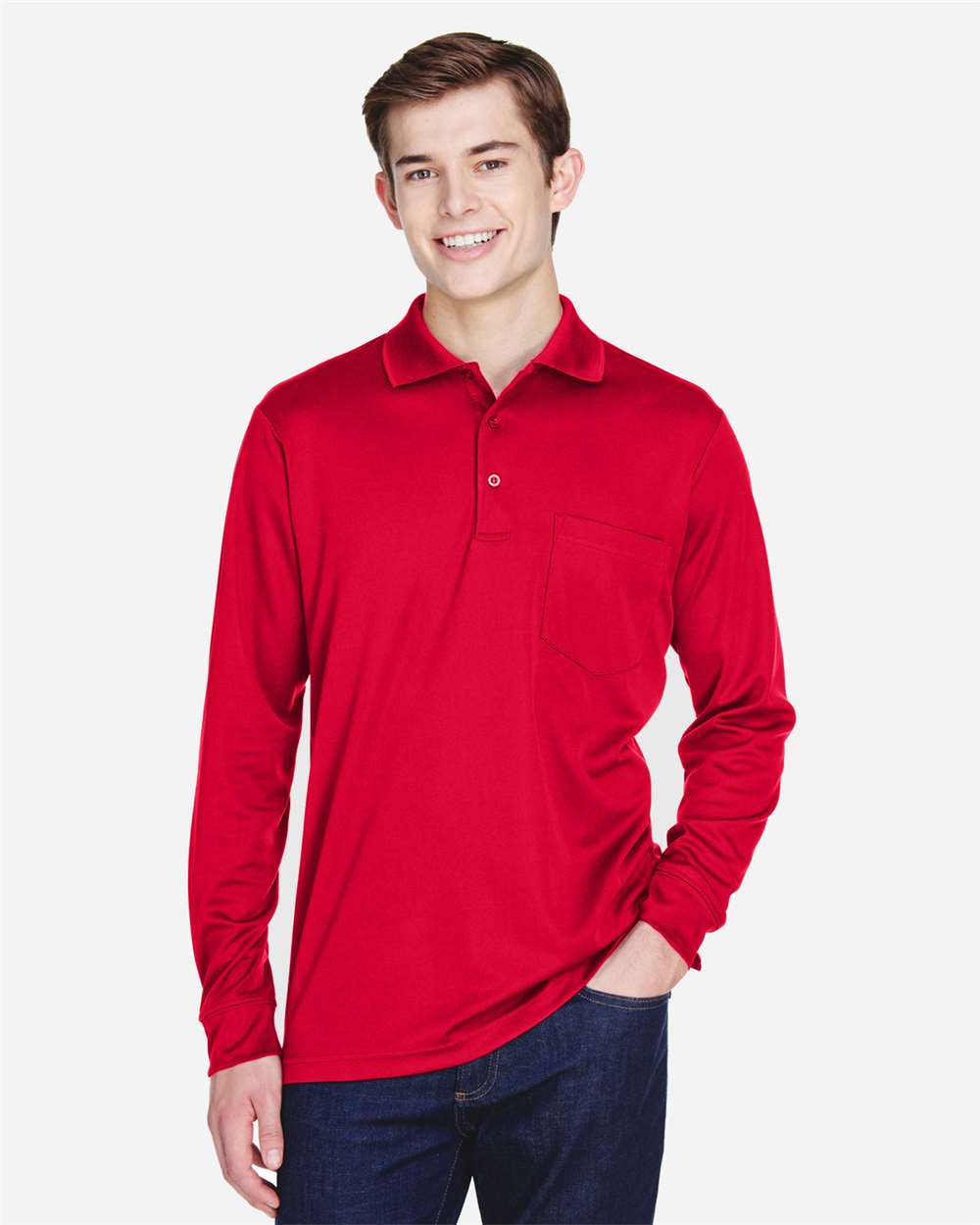 88192P Men's Pinnacle Performance Long Sleeve Piqué Polo with Pocket