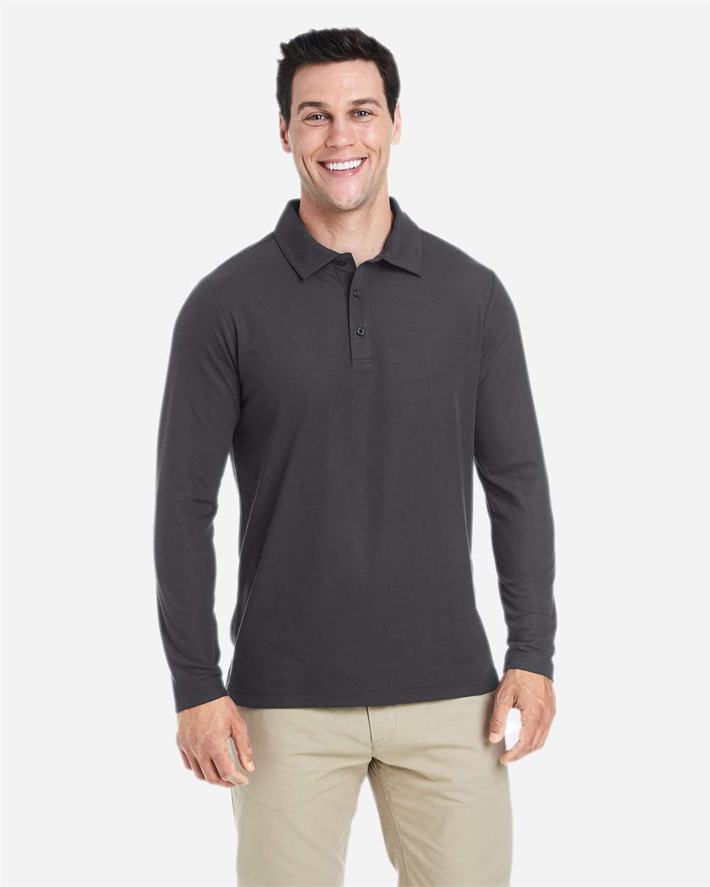 CE112L Men's Fusion ChromaSoft™ Long Sleeve Pique Polo