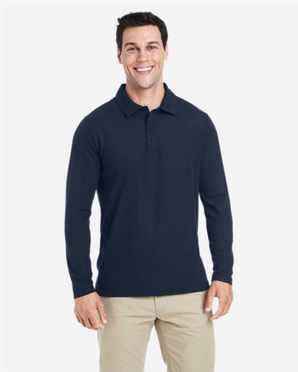CE112L Men's Fusion ChromaSoft™ Long Sleeve Pique Polo